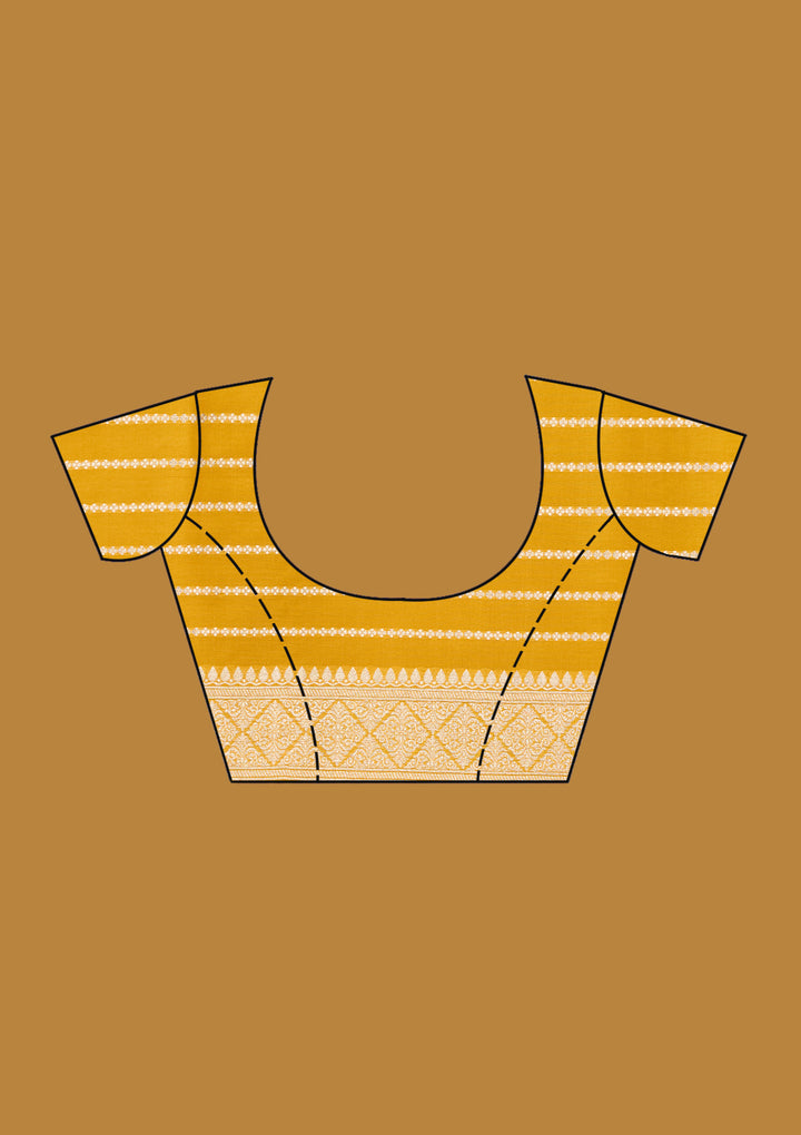 Mustard Zariwork (Gold) Silk Saree