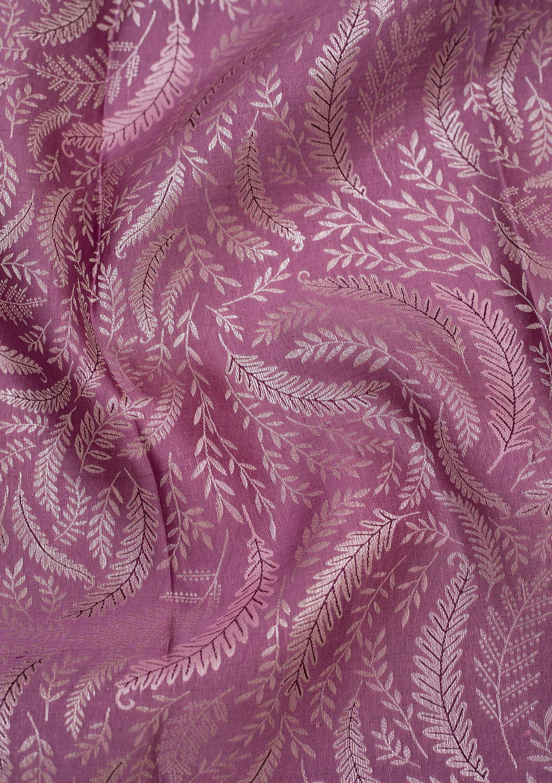 Lavender Silk Jaal Silver Zariwork Saree With Matching Blouse Piece