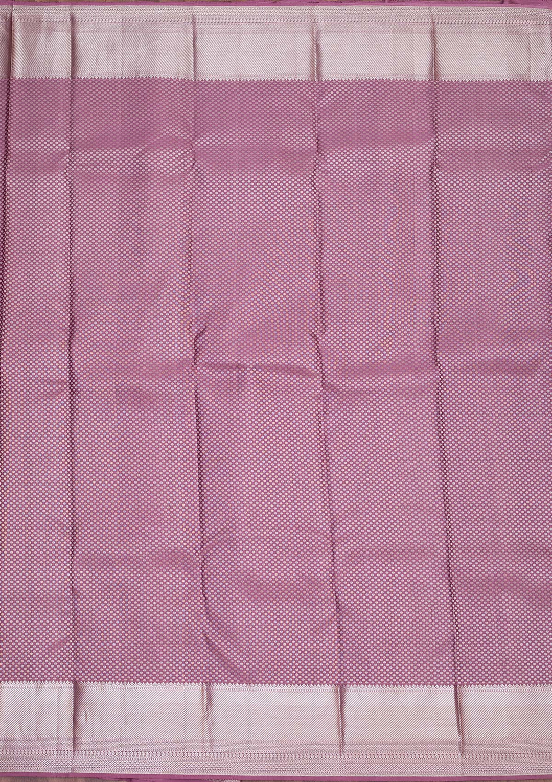 Lavender Silk Jaal Silver Zariwork Saree With Matching Blouse Piece