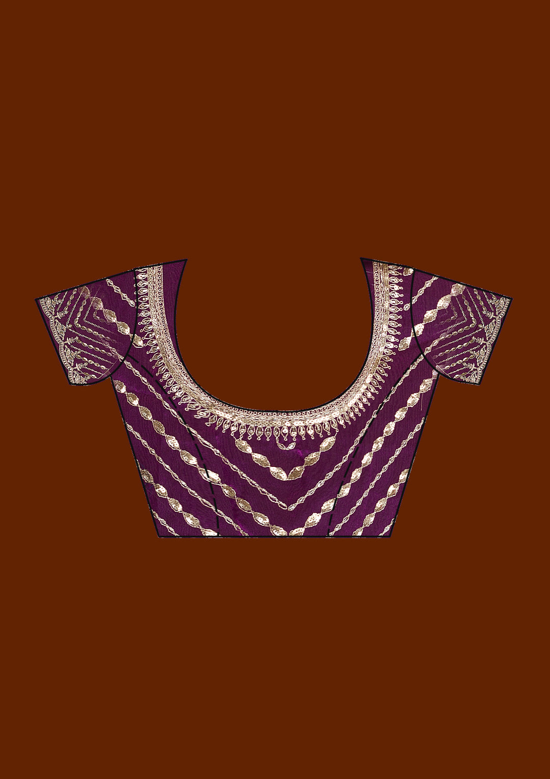 Purple Tissue Gold Zariwork Saree With Matching Blouse Piece