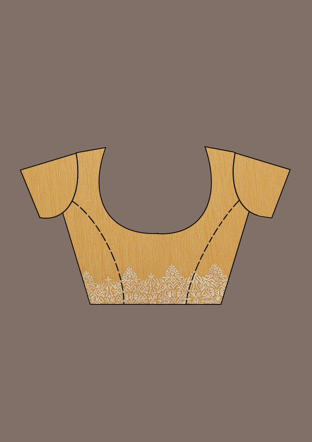 Mustard Tissue Threadwork Saree With Matching Blouse Piece