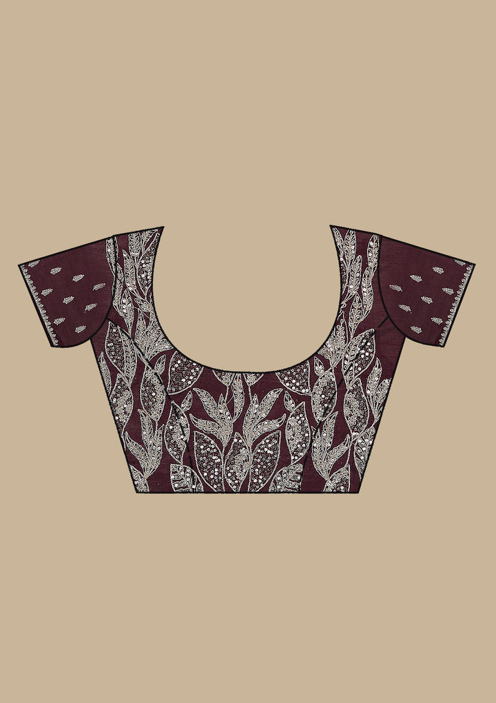 Purple Sequins Tissue Saree