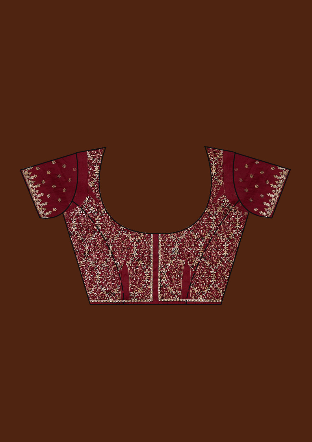 Copper Sequins Tissue Saree