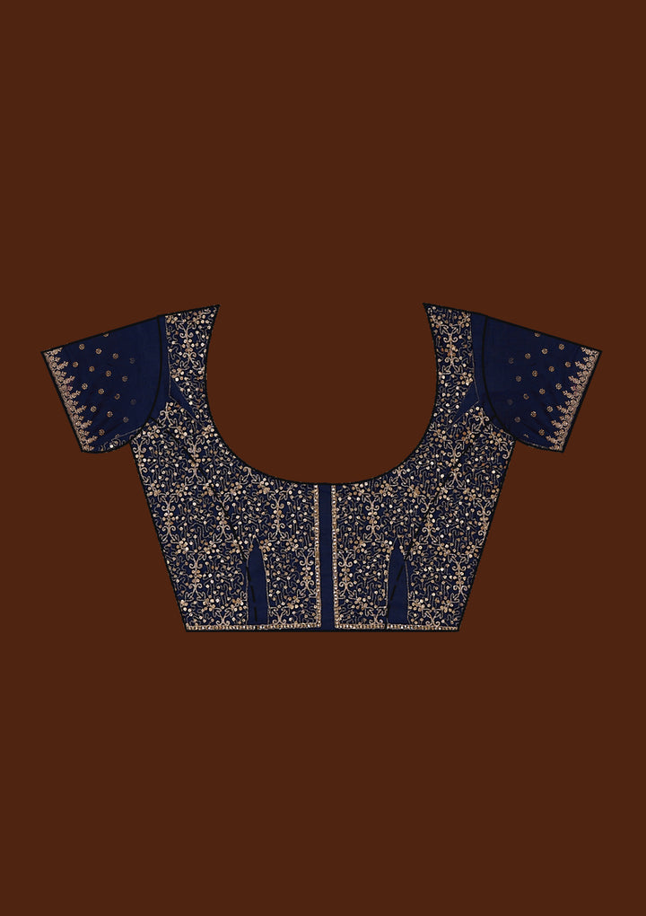 Grey Sequins Tissue Saree