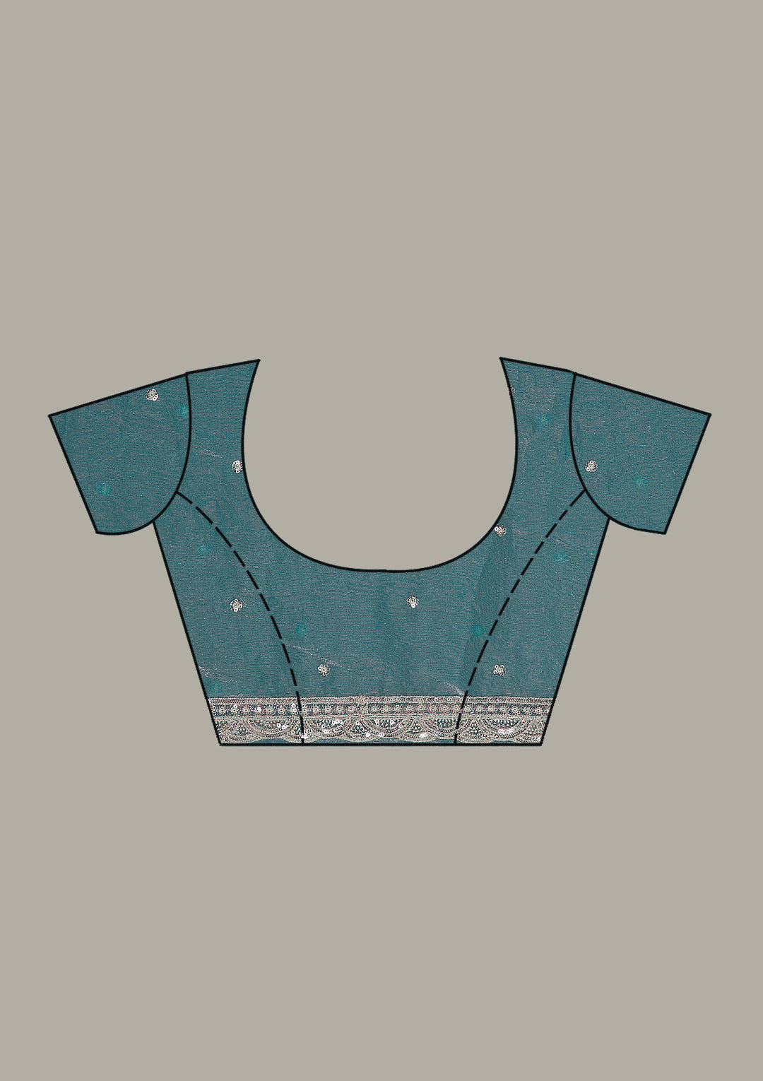 Sea Green Kashmiri Soft Raw Silk Saree