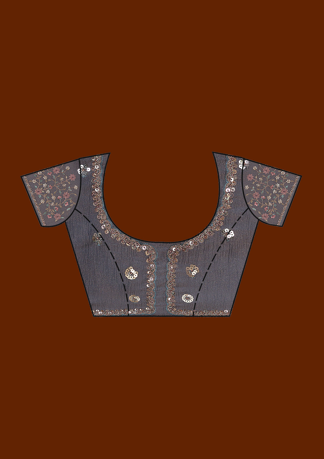 Purple Sequins Tissue Saree