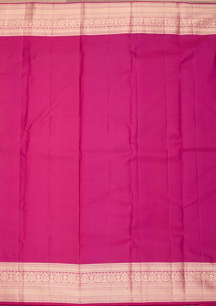 Lavender Silk Jaal Gold Zariwork Saree With Matching Blouse Piece