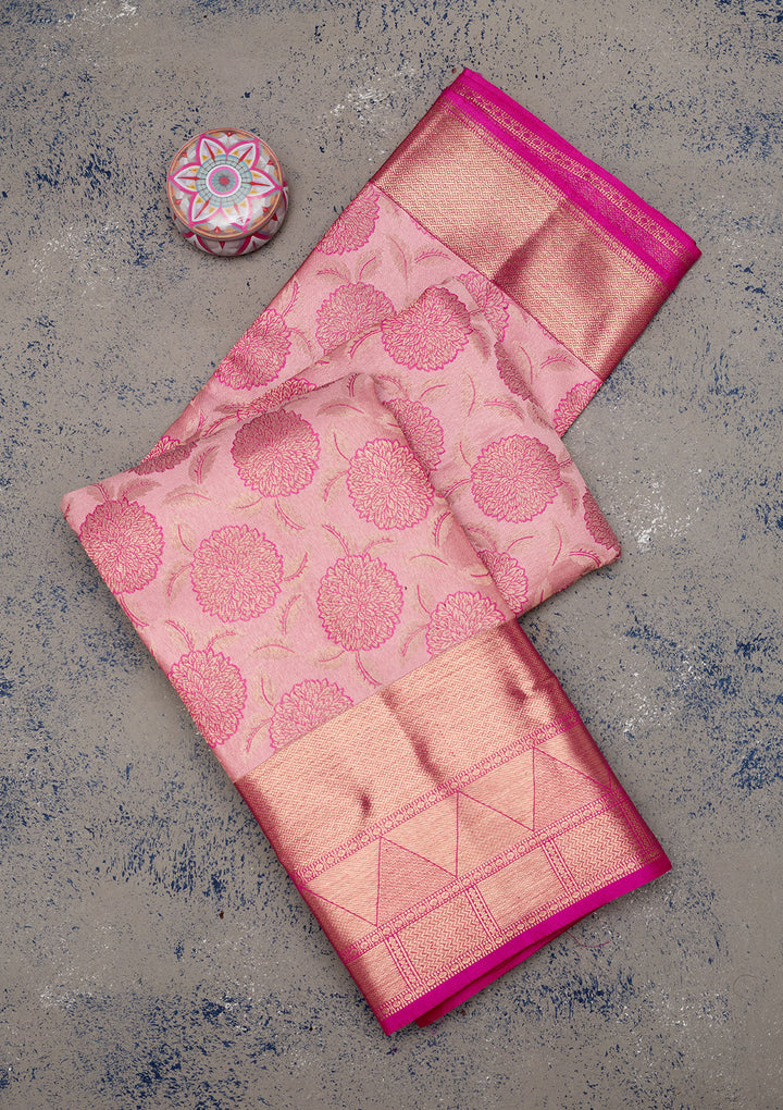 Lavender Zariwork Pure Silk Saree