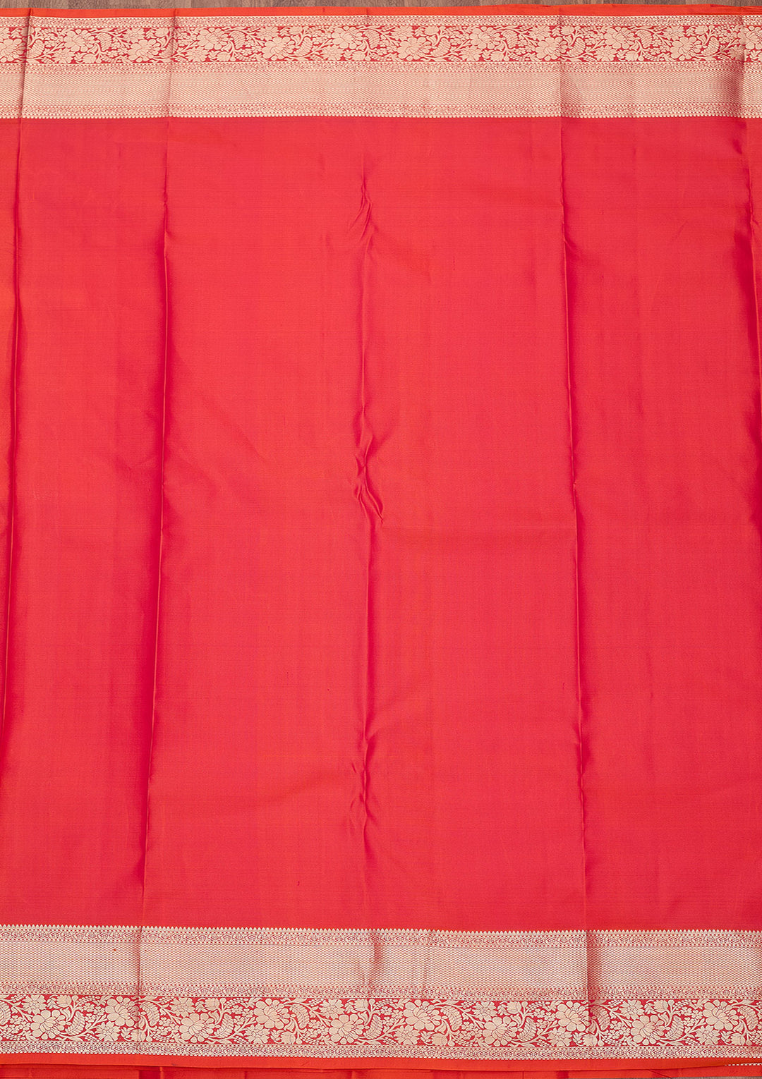 Orange Pure Silk Jaal Gold Zariwork Saree With Matching Blouse Piece