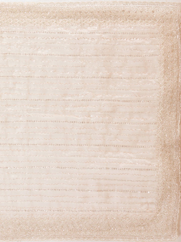 Off White Sequins Net Saree