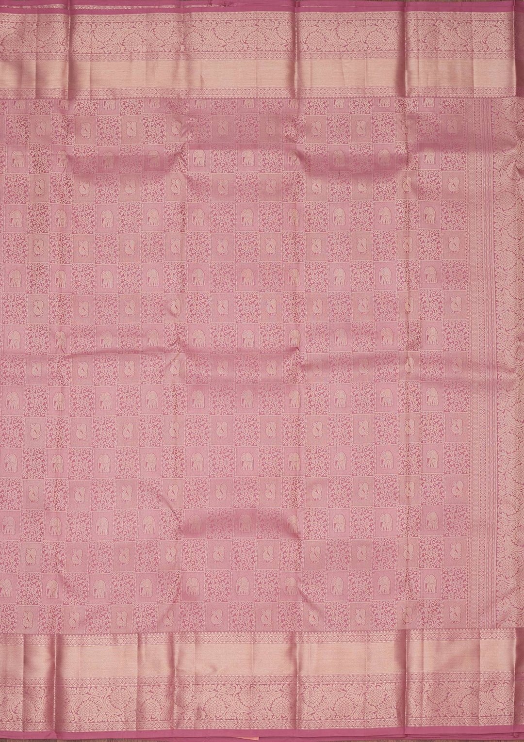 Onion Pink Silk Jaal Saree With Matching Blouse Piece