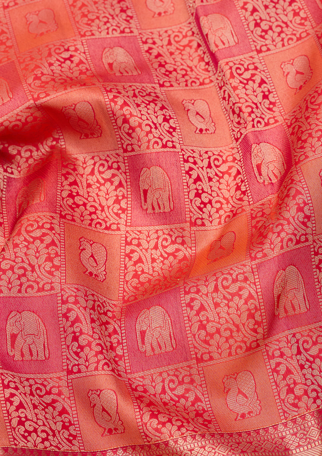 Orange Zariwork Pure Silk Saree