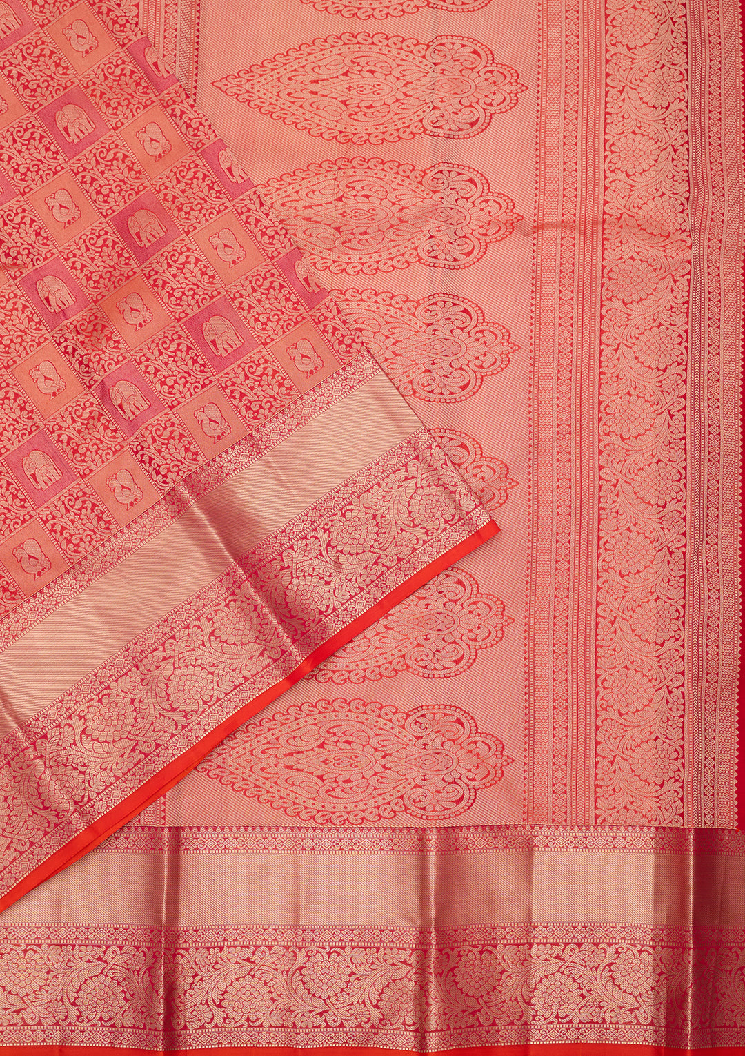Orange Zariwork Pure Silk Saree