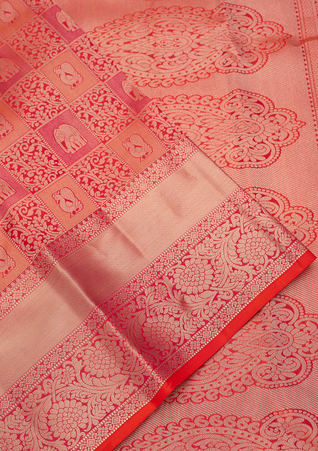 Orange Zariwork Pure Silk Saree