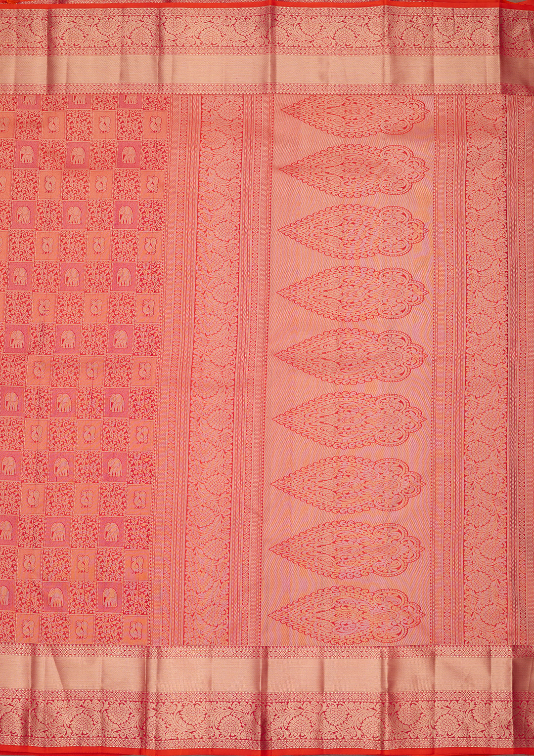 Orange Zariwork Pure Silk Saree