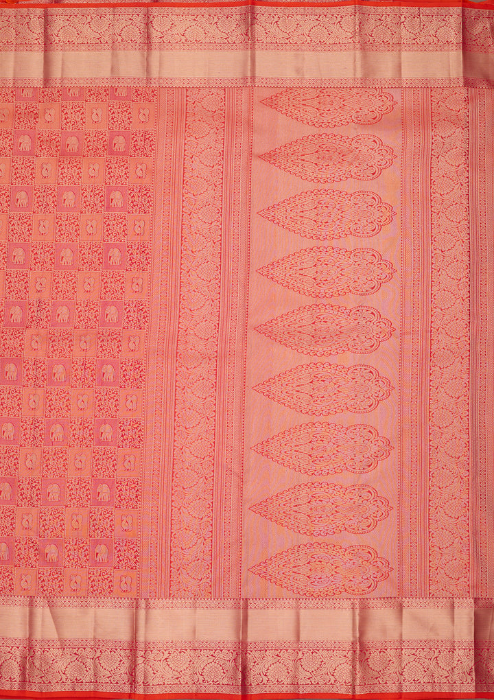 Orange Zariwork Pure Silk Saree