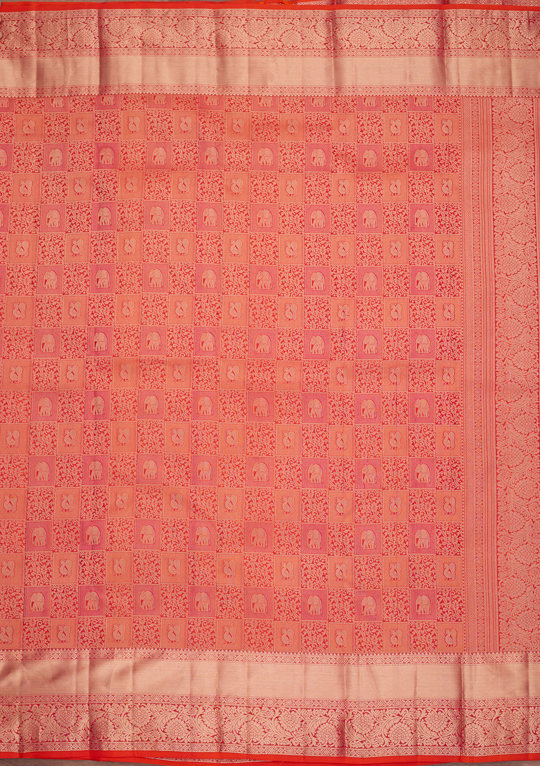Orange Zariwork Pure Silk Saree