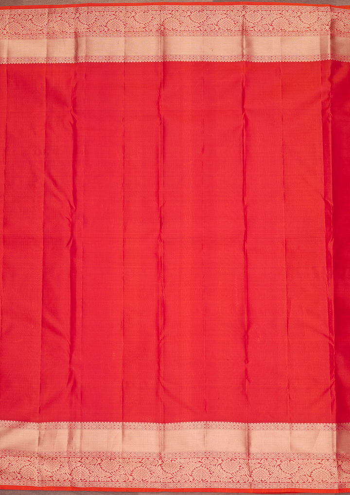 Orange Zariwork Pure Silk Saree