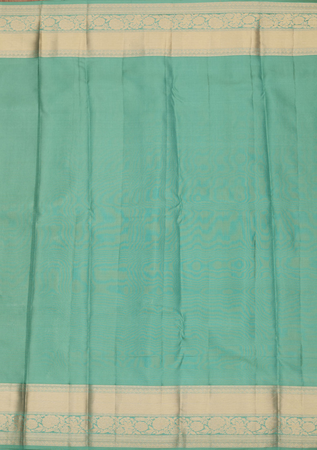 Sea Green Silk Jaal Gold Zariwork Saree With Matching Blouse Piece