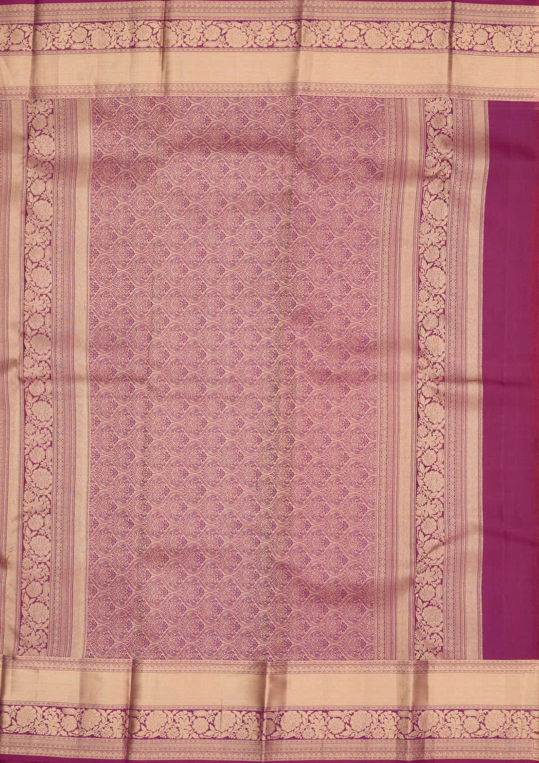 Wine Silk Jaal Gold Zariwork Saree With Matching Blouse Piece