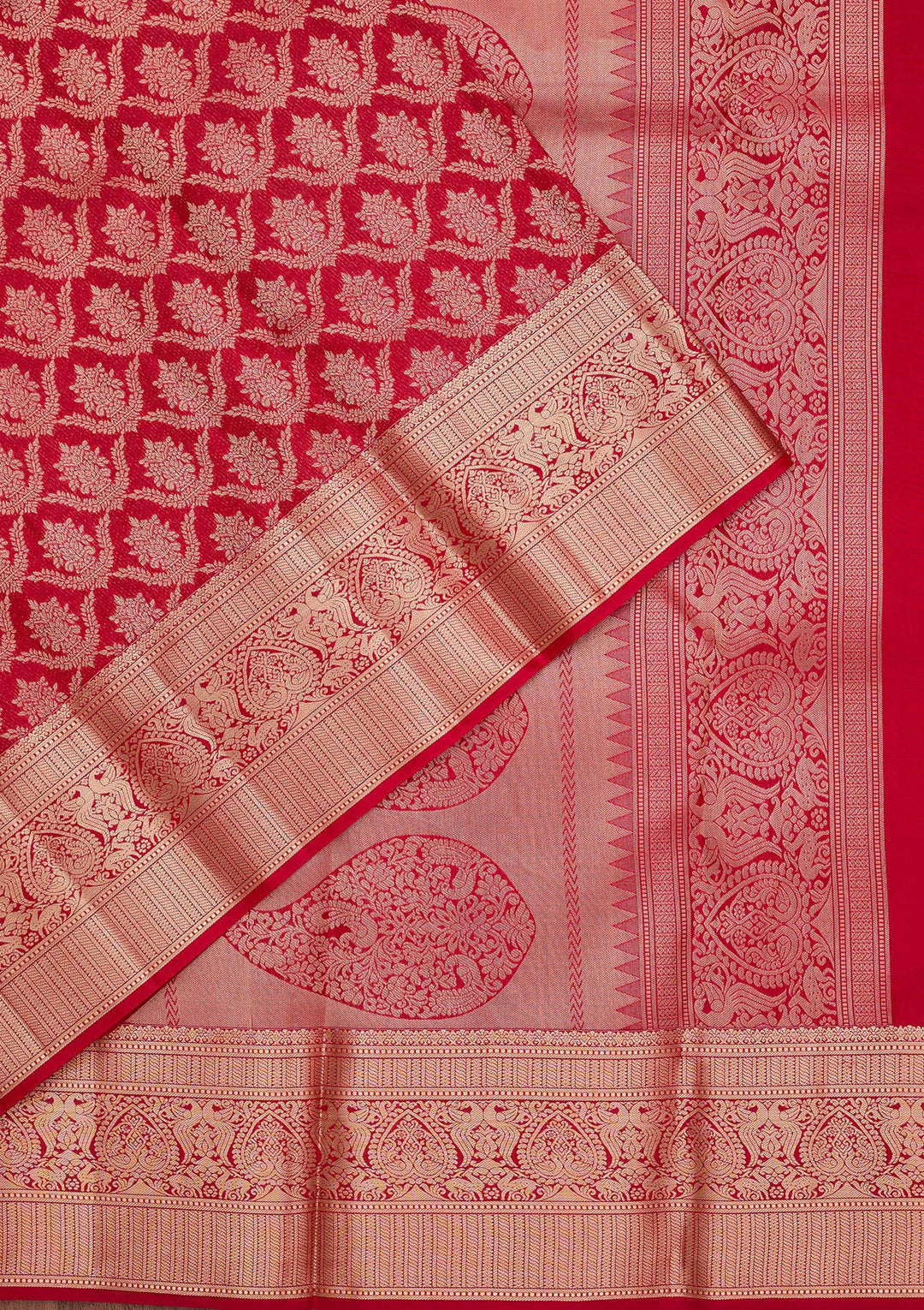 Maroon Silk Jaal Saree With Matching Blouse Piece