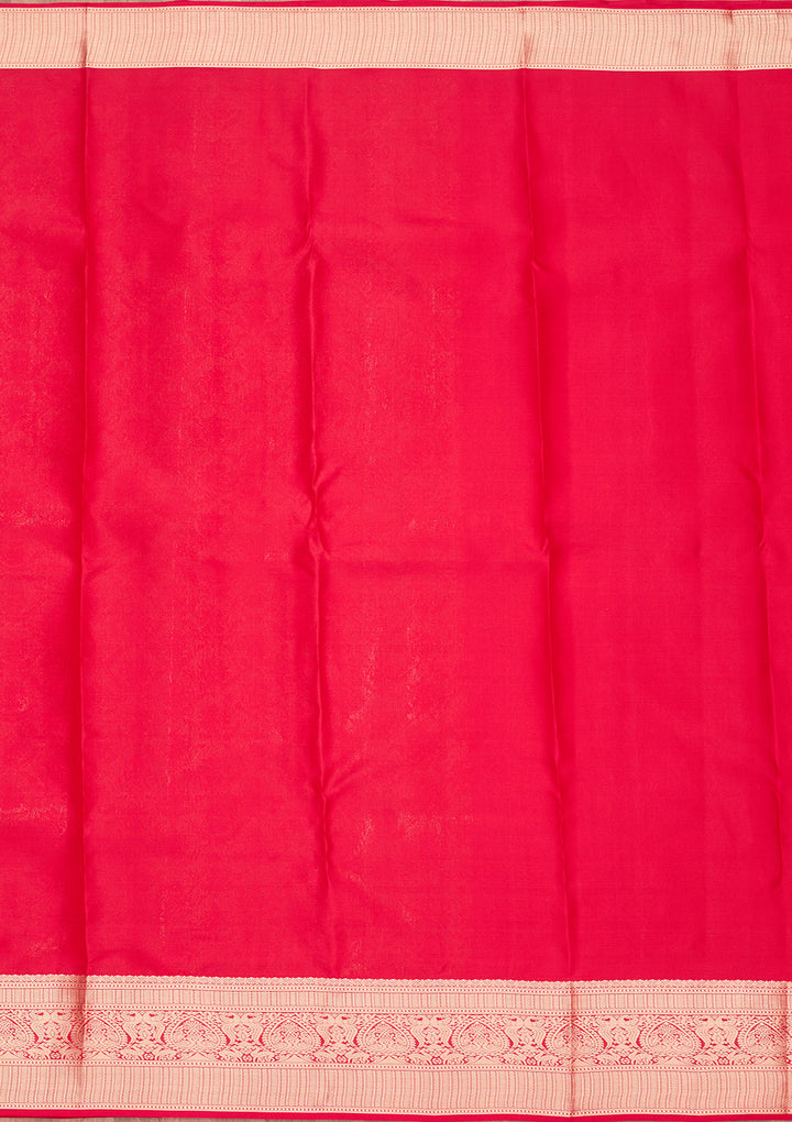 Maroon Silk Jaal Saree With Matching Blouse Piece