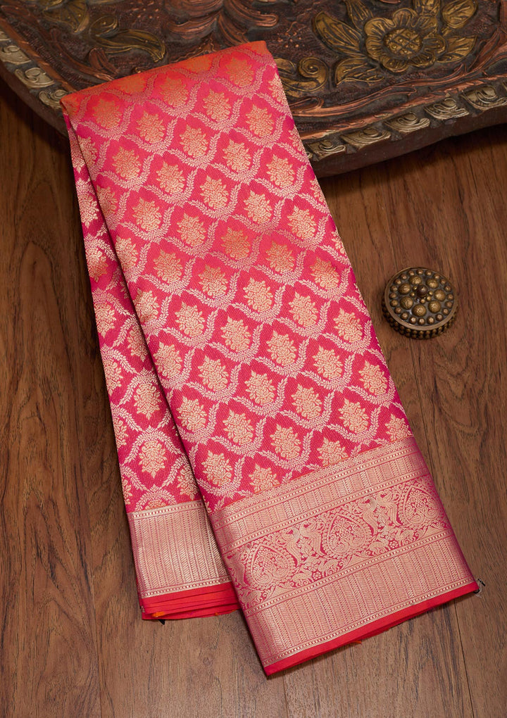 Pink Zariwork Pure Silk Saree