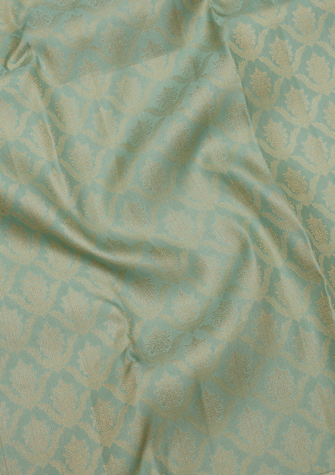 Sea Green Silk Jaal Saree With Matching Blouse Piece