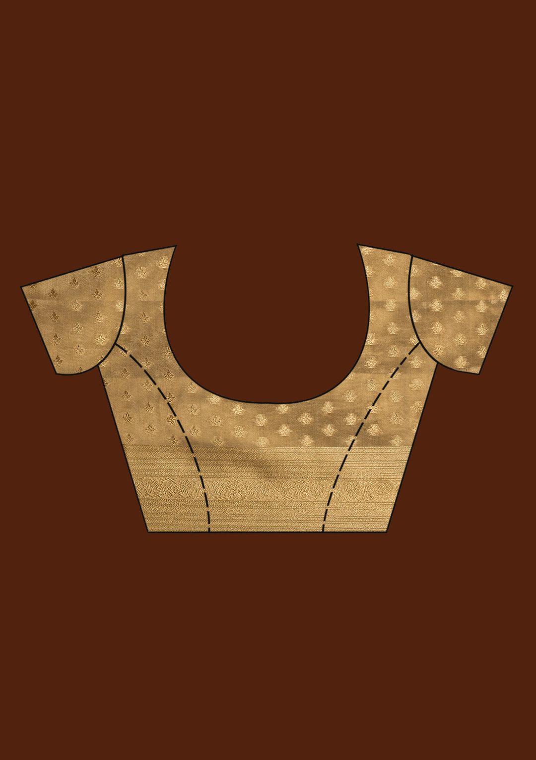 Beige Silk Buti Gold Zariwork Saree With Matching Blouse Piece