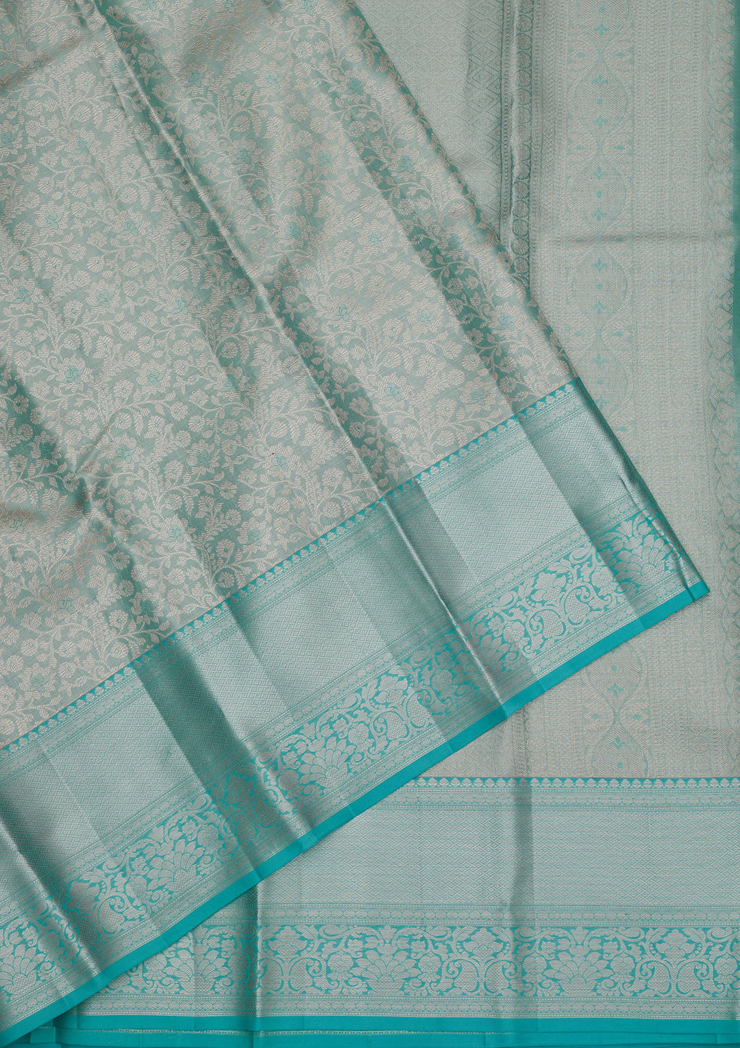Sky Blue Zariwork Pure Silk Saree