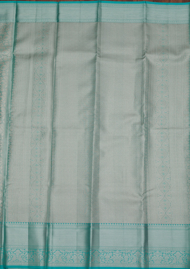 Sky Blue Zariwork Pure Silk Saree