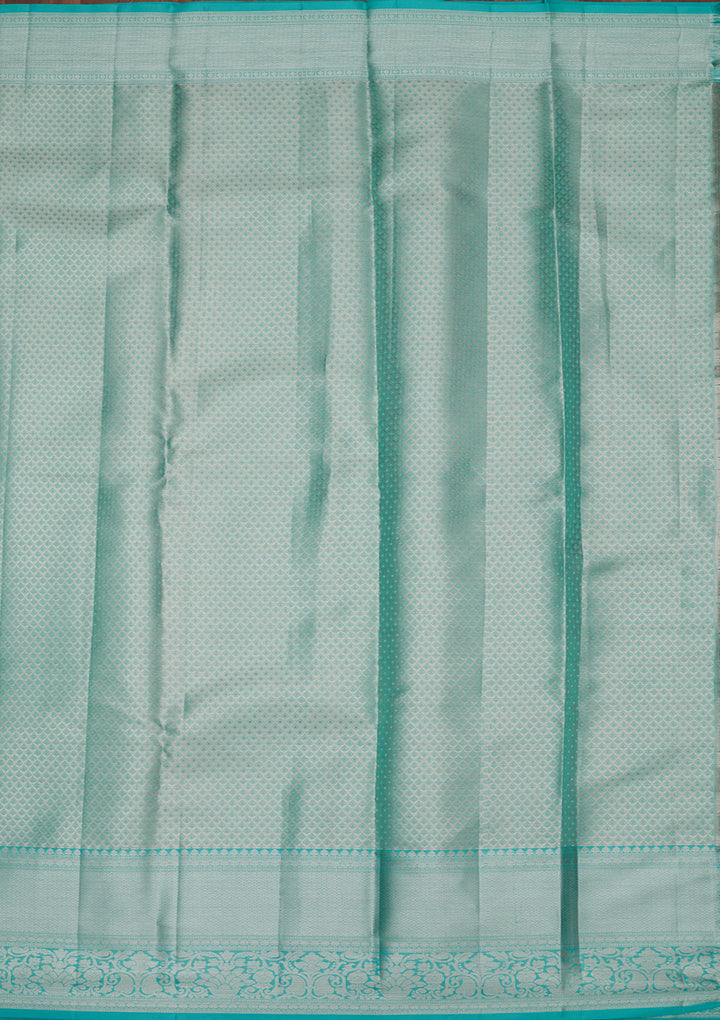 Sky Blue Zariwork Pure Silk Saree