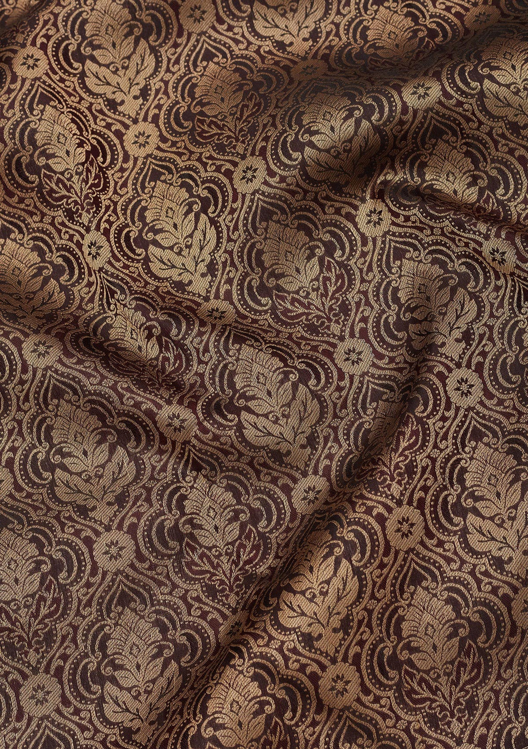 Brown Silk Jaal Saree With Matching Blouse Piece