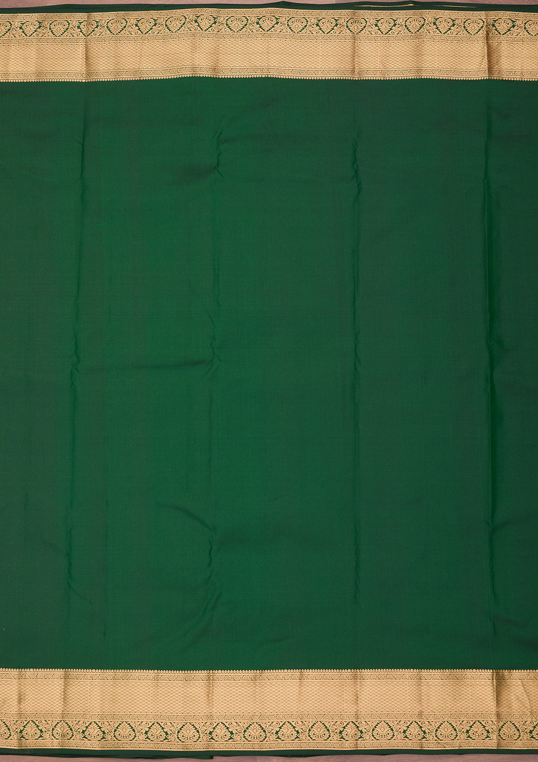 Bottle Green Silk Buti Gold Zariwork Saree With Matching Blouse Piece