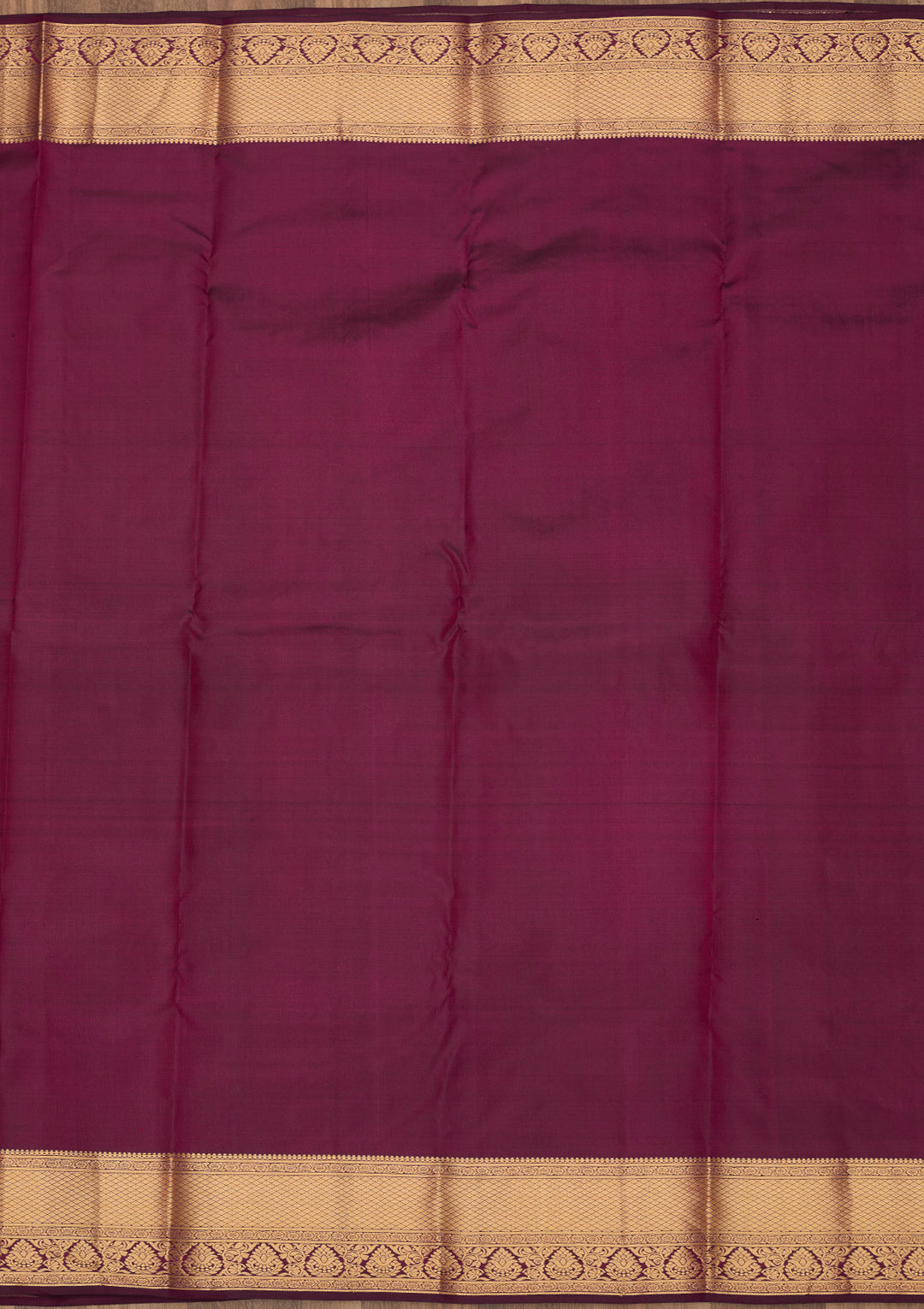 Wine Silk Buti Gold Zariwork Saree With Matching Blouse Piece