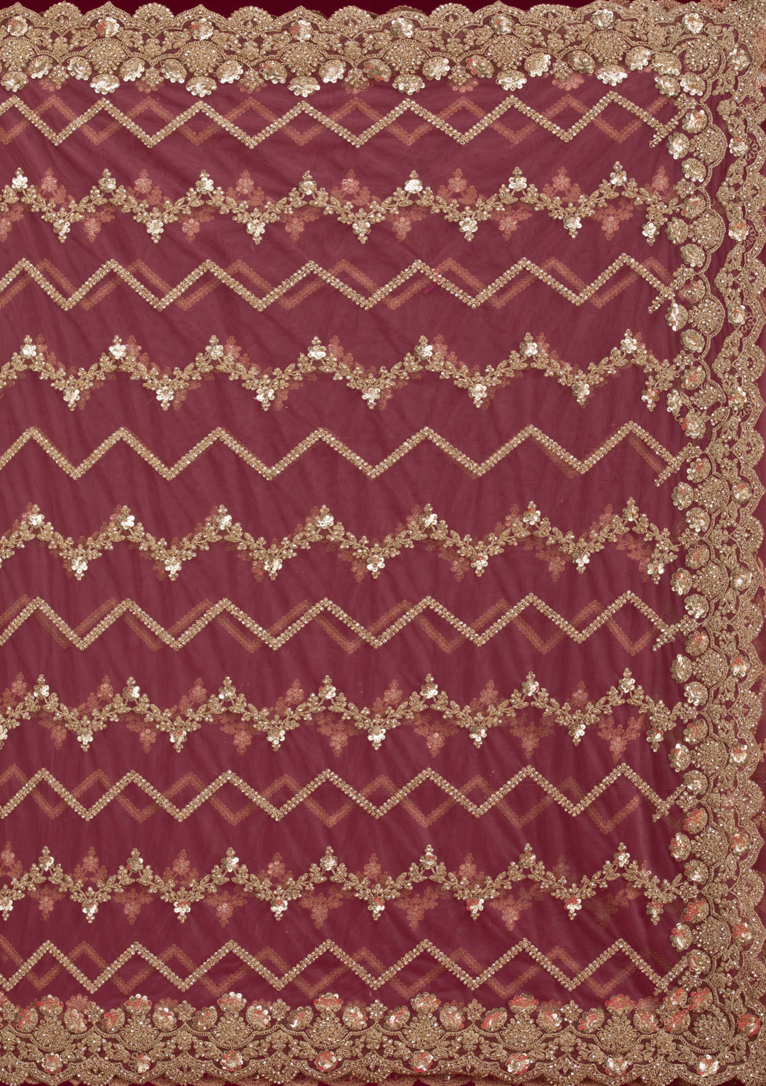 Mauve Stonework Net Saree