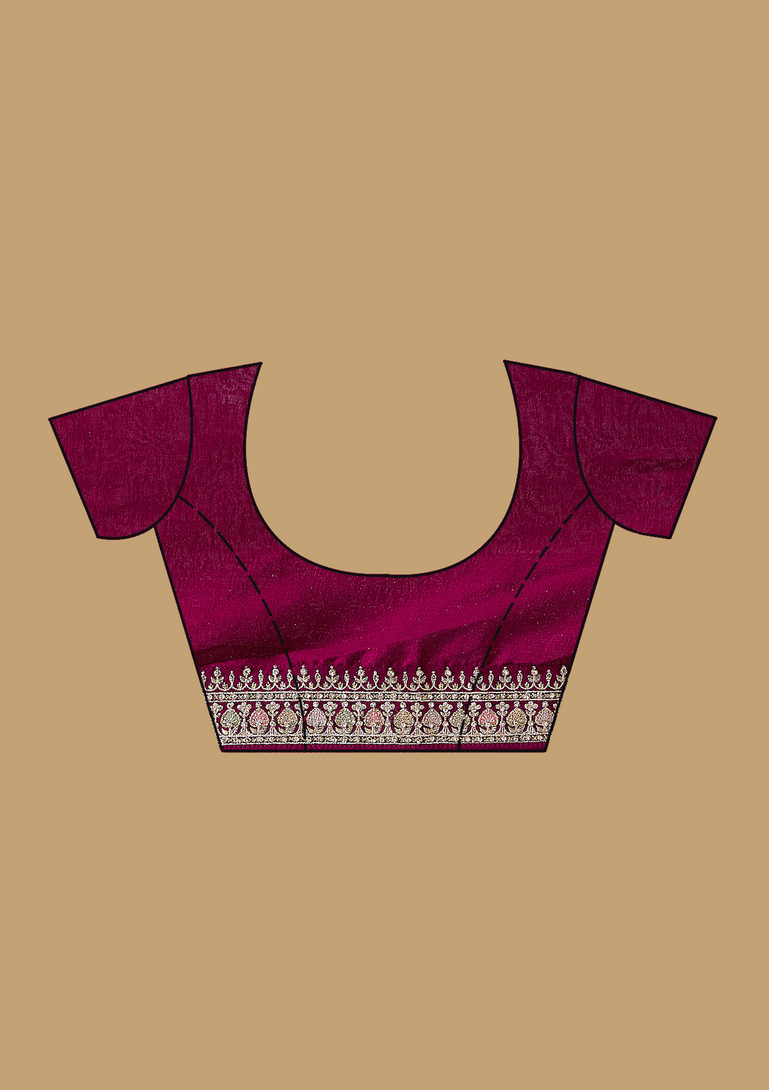 Wine Threadwork Soft Raw Silk Saree