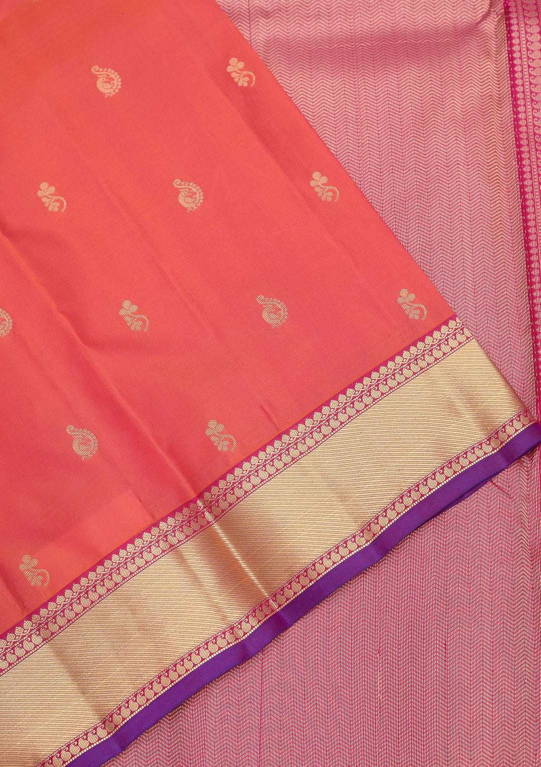 Red Silk Buti Gold Zariwork Saree With Matching Blouse Piece