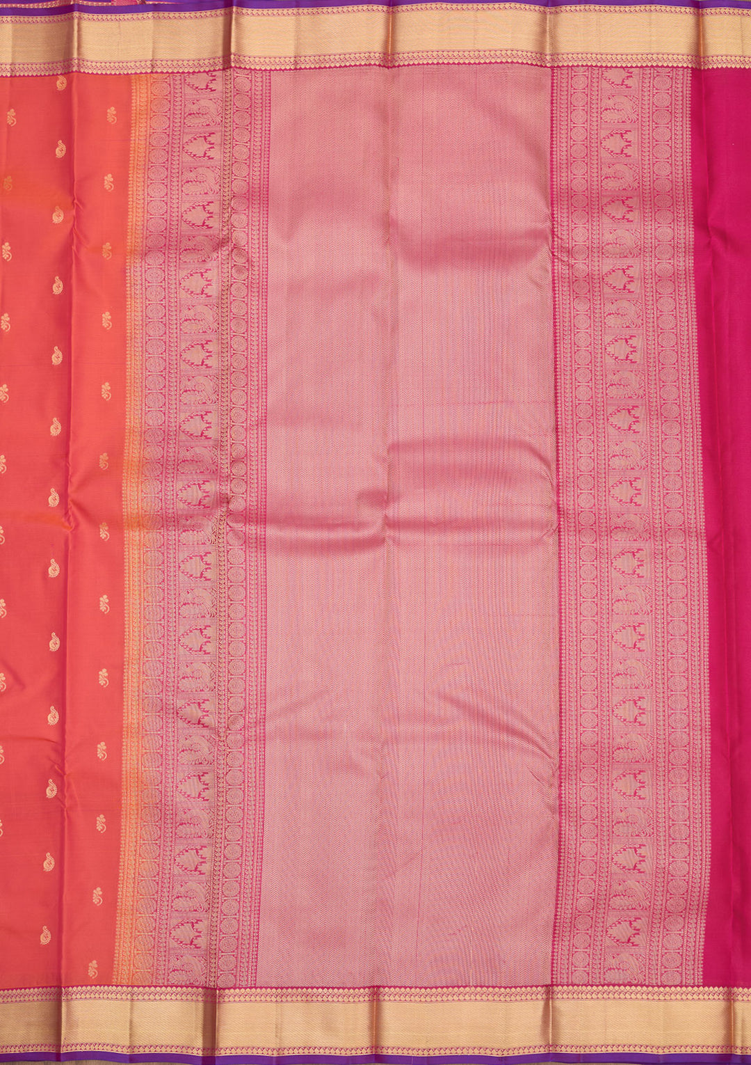 Red Silk Buti Gold Zariwork Saree With Matching Blouse Piece