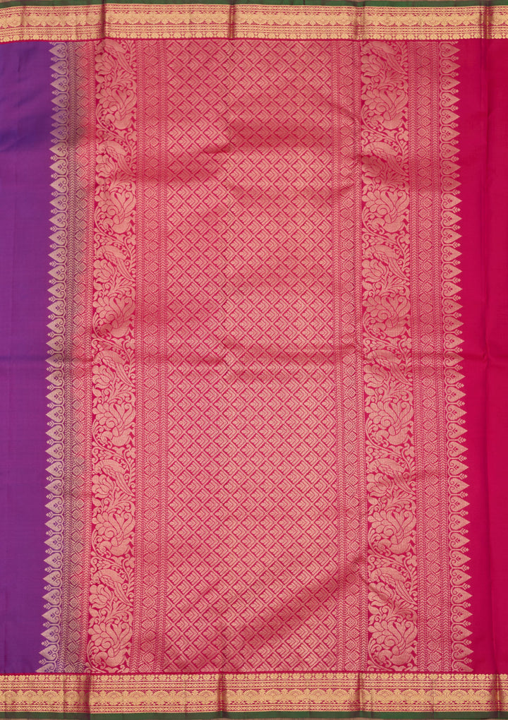 Purple Silk Buti Saree With Matching Blouse Piece