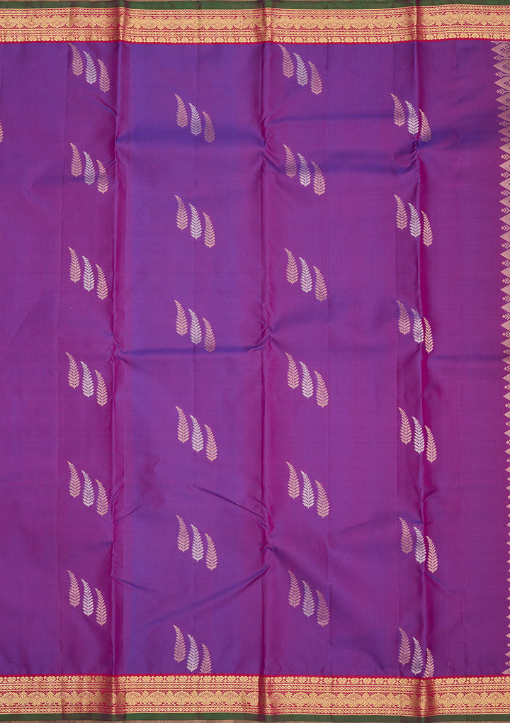 Purple Silk Buti Saree With Matching Blouse Piece