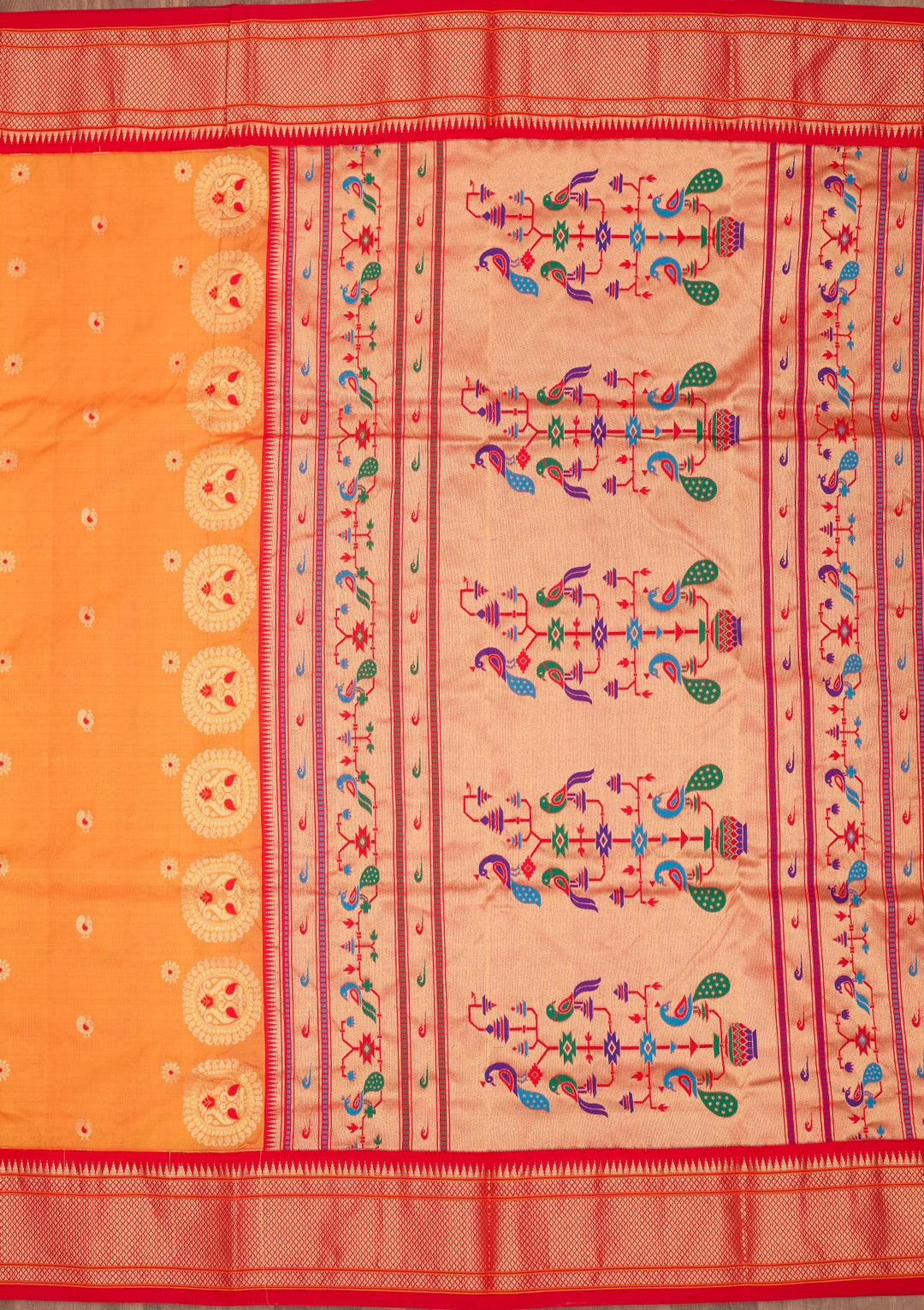 Mustard Zariwork Pure Silk Saree