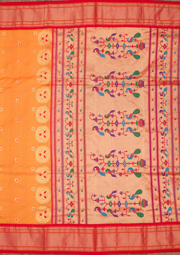 Mustard Zariwork Pure Silk Saree