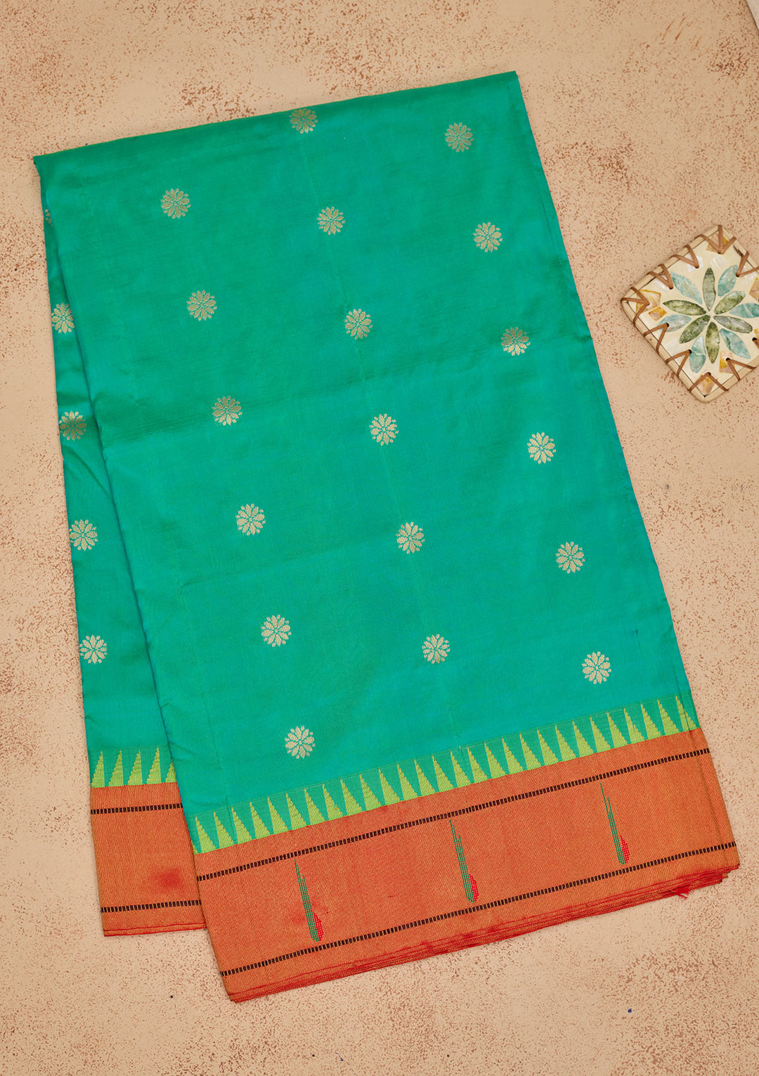 Rama Green Zariwork Pure Silk Saree