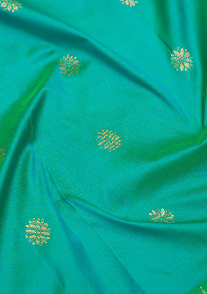 Rama Green Zariwork Pure Silk Saree