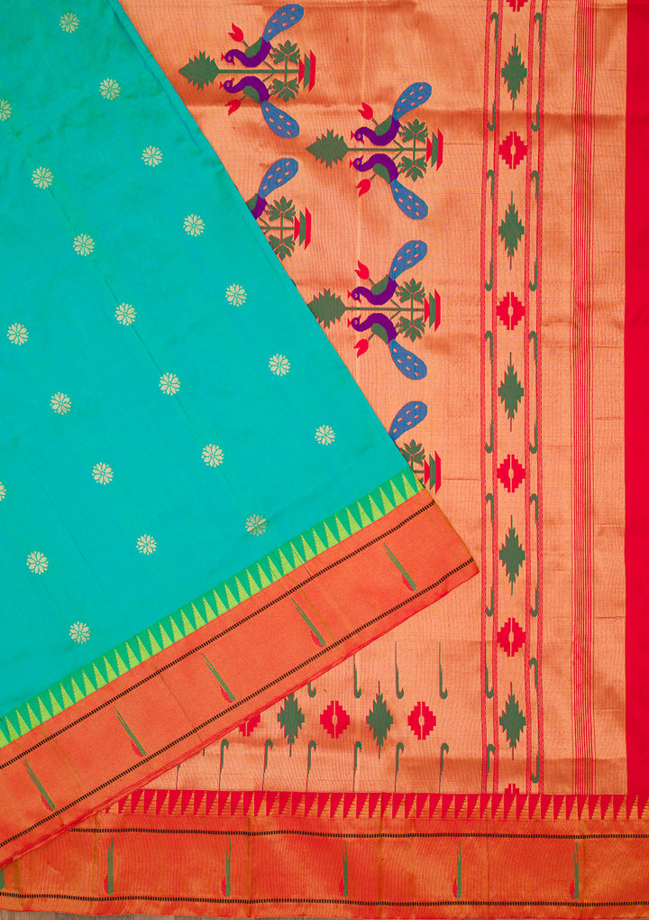 Rama Green Zariwork Pure Silk Saree