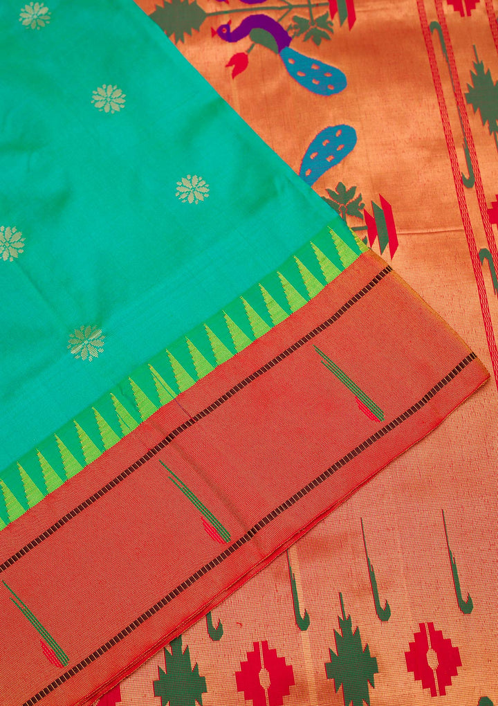 Rama Green Zariwork Pure Silk Saree