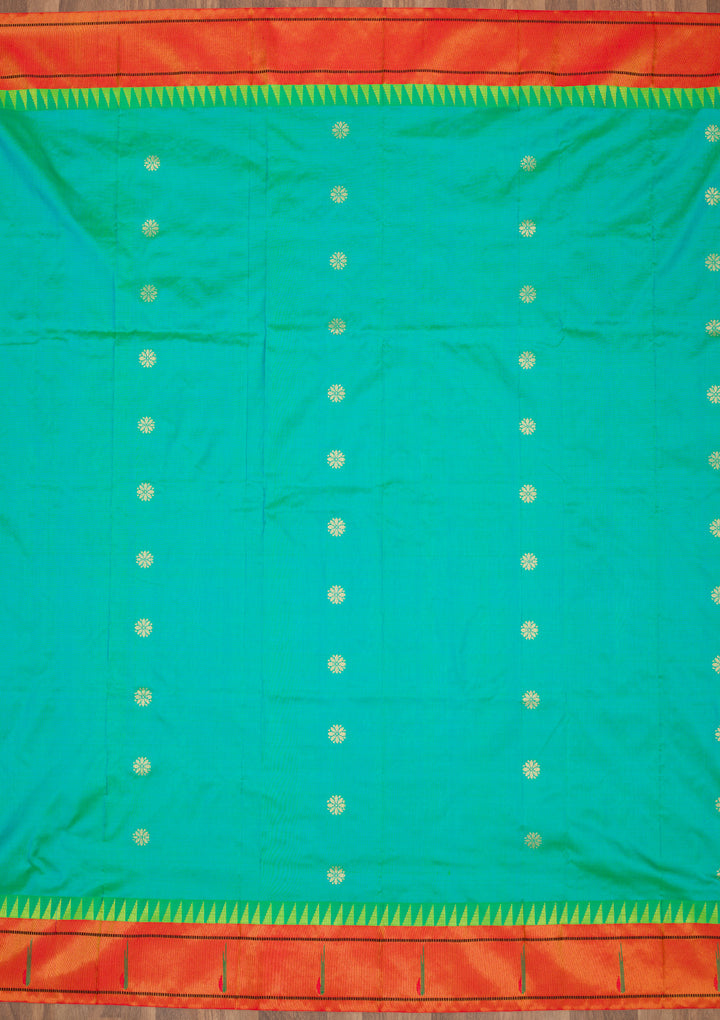 Rama Green Zariwork Pure Silk Saree