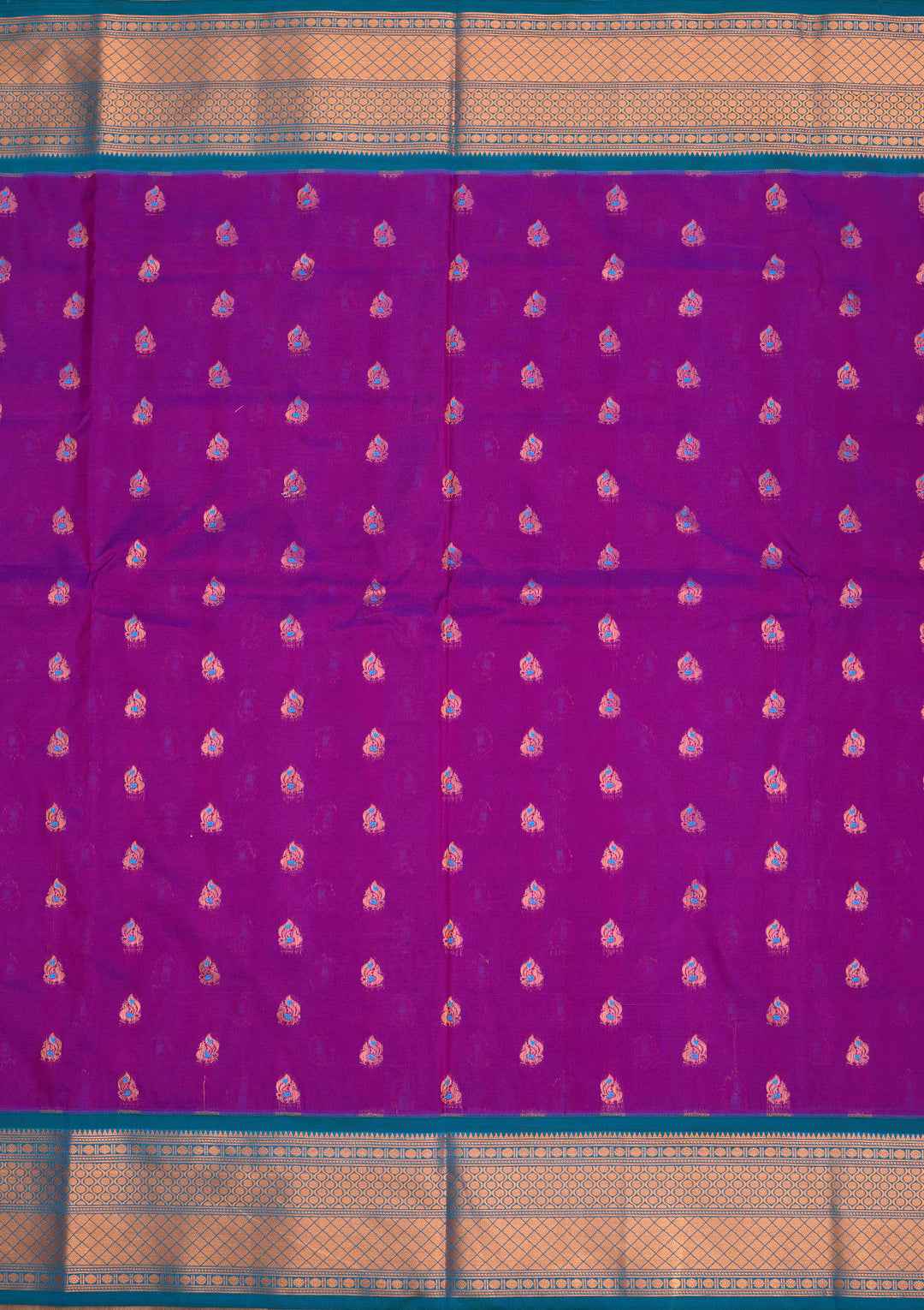 Purple Silk Buti Saree With Matching Blouse Piece