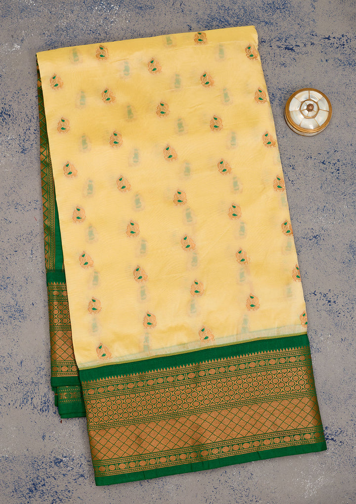 Yellow Zariwork Pure Silk Saree